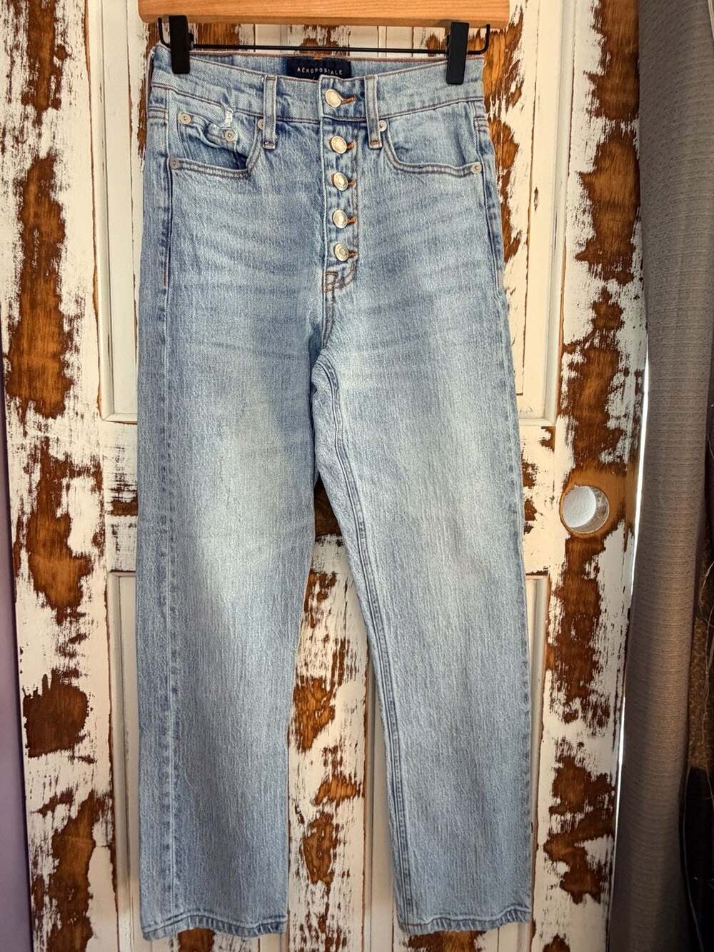 Aeropostale Women’s 90'S Super High Rise Straight Size 2 Light Wash Denim Jeans